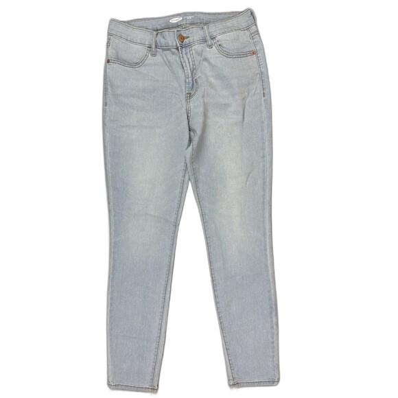 Old Navy Size 8 Womens Jeans Mid Rise Super Skinny Stretch Light Wash - Picture 1 of 4